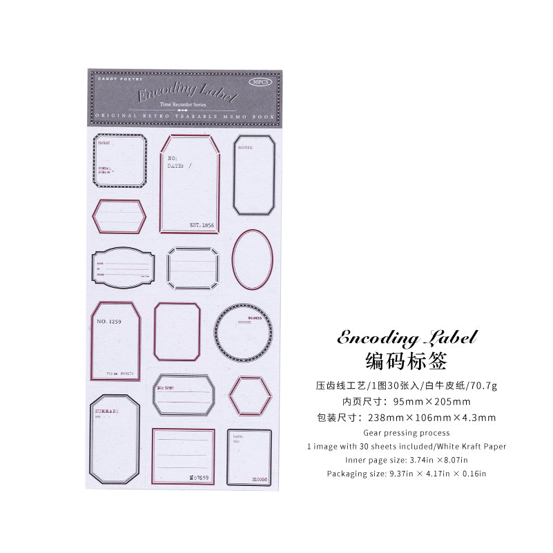 Time Recorder Series Memo Pad