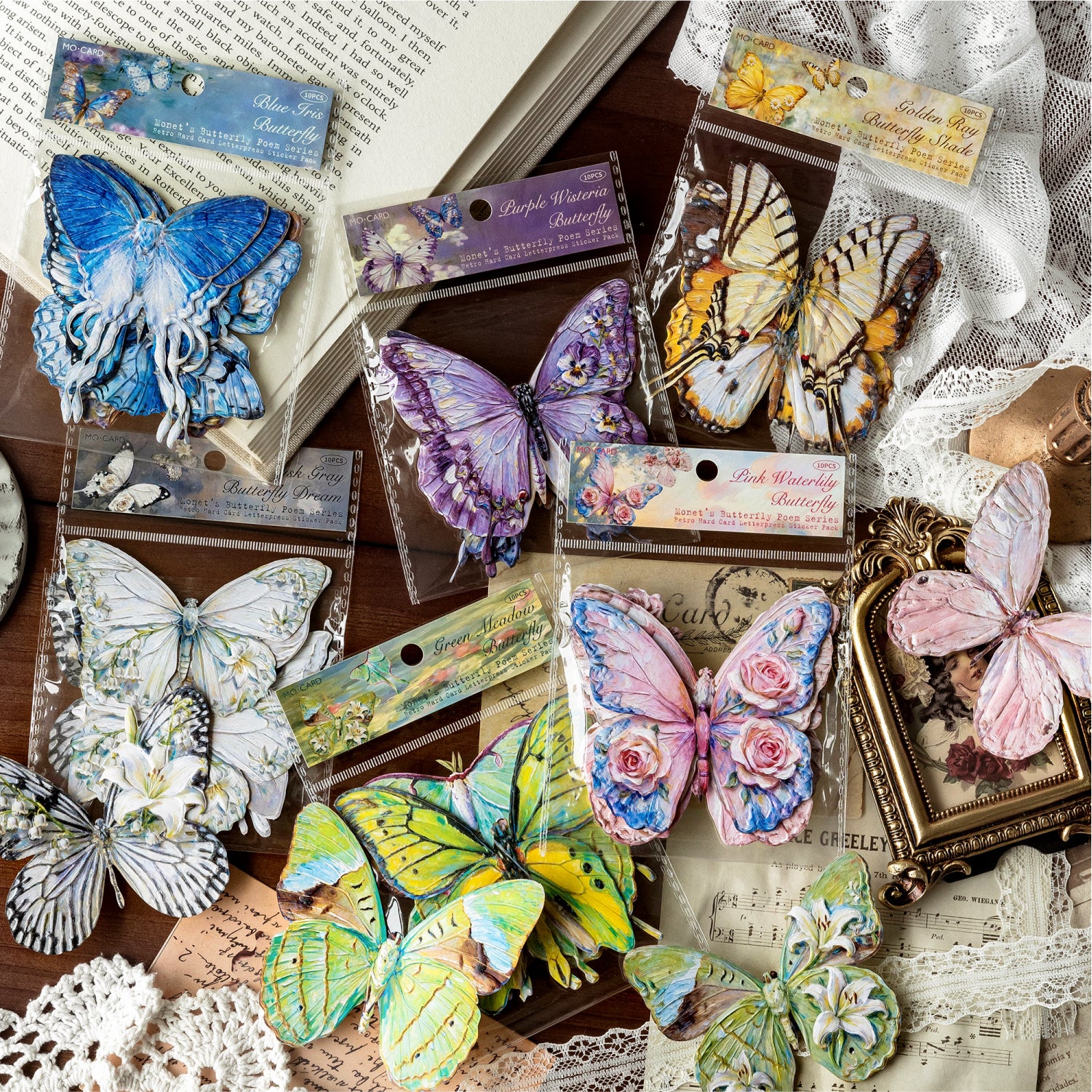 Monet's Butterfly Poetry Series Sticker