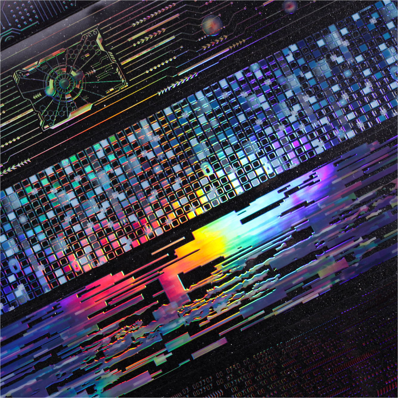 Cyberpunk Circuit Rainbow Foil Tape