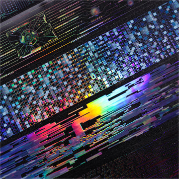 Cyberpunk Circuit Rainbow Foil Tape