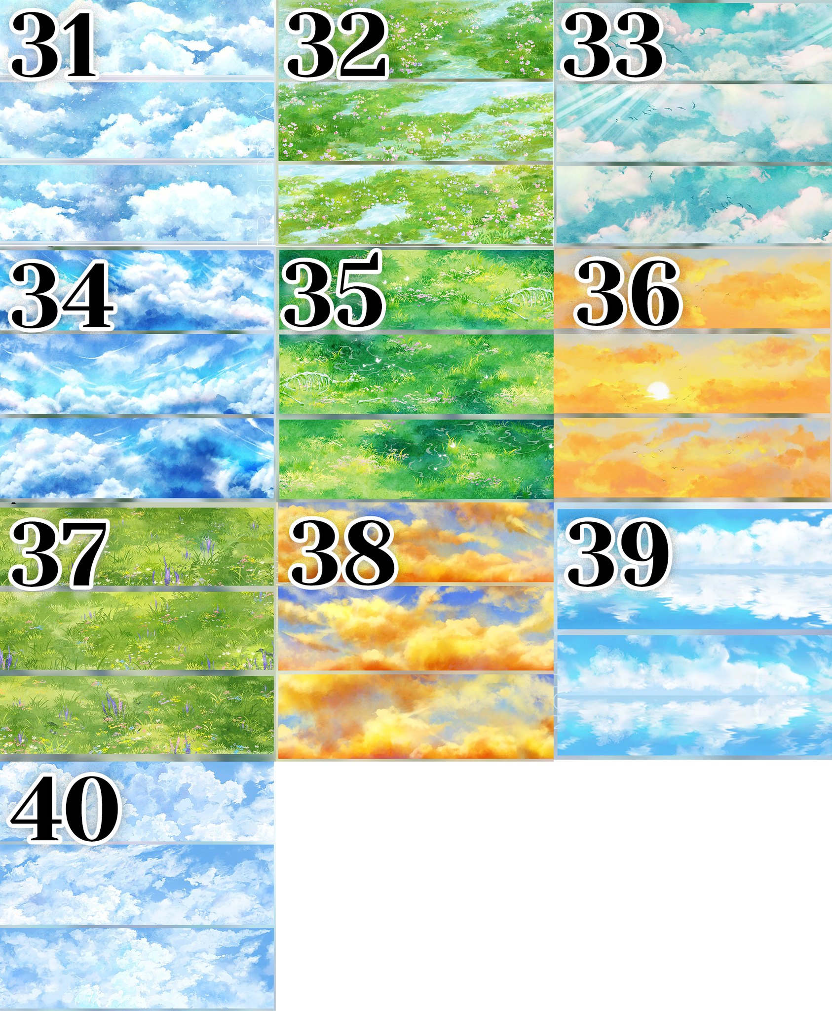 【ZERO】Sky & Grassland Landscaping Tape(40 Styles)(Whole Roll Tape)