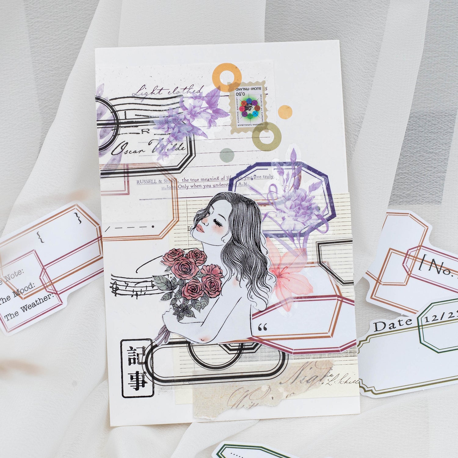 Memory Overlap Vintage Border Sticker