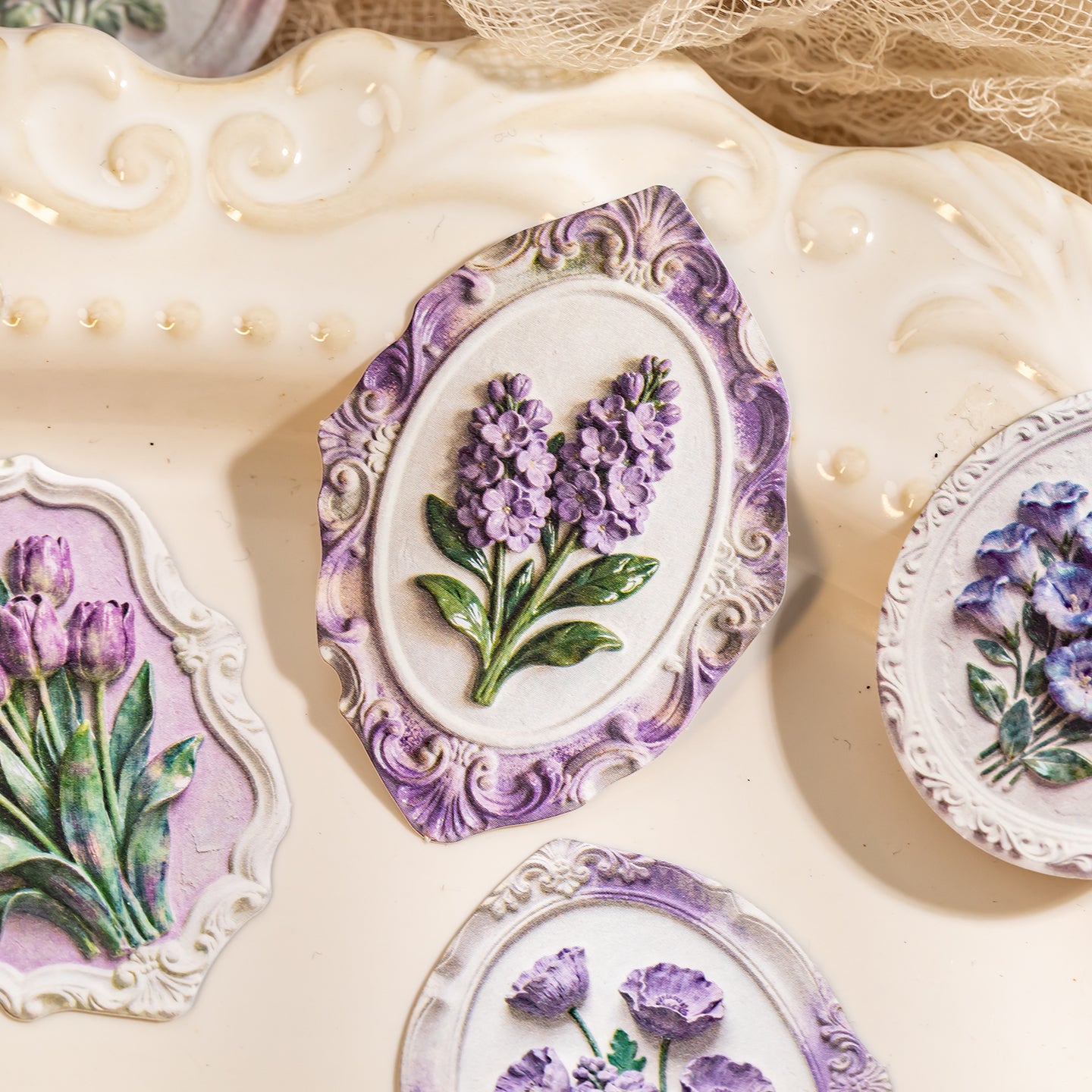 Floating Stone, Flower Message Paper Sticker