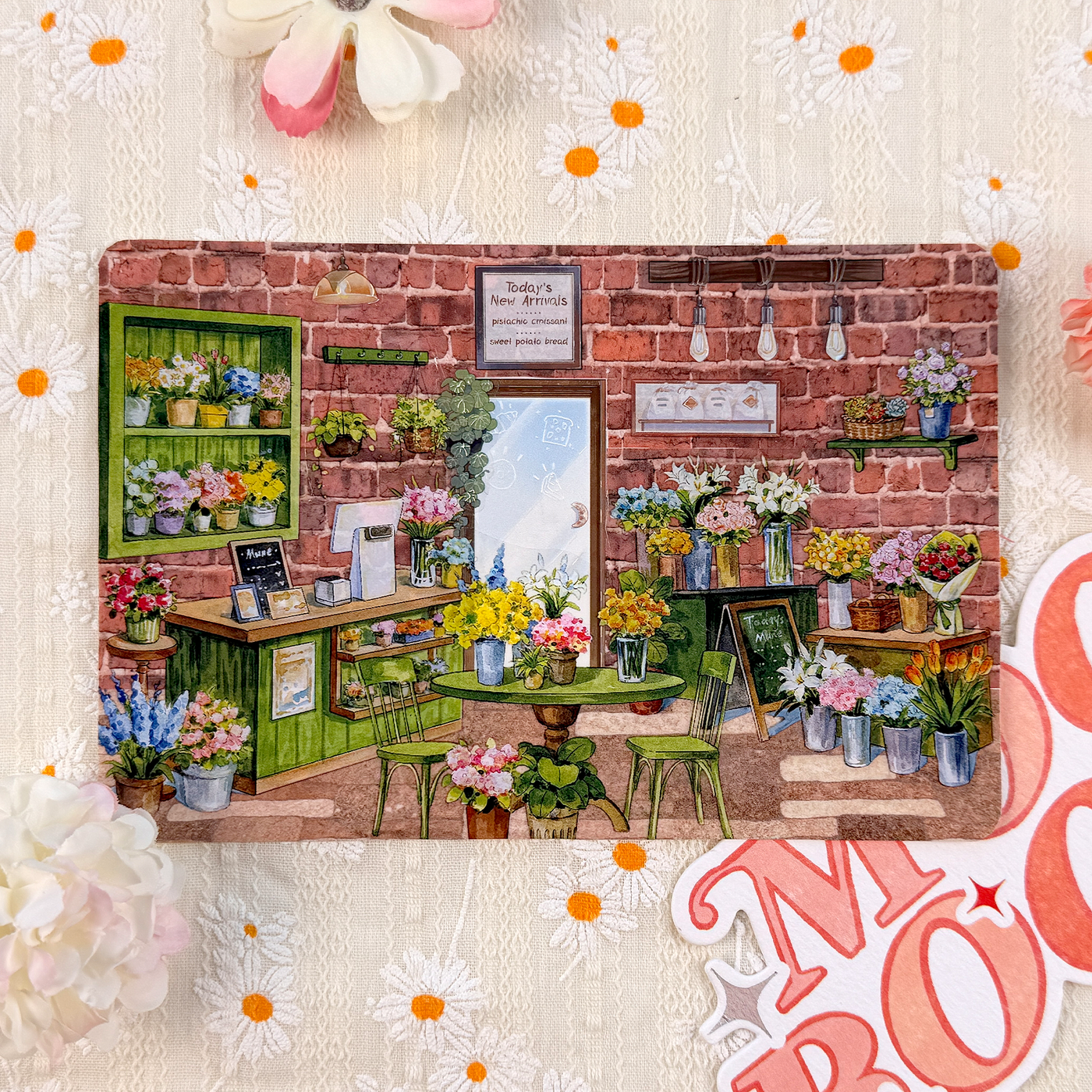 【MOOBOOM】Flower Shop Pre-cut Landscape PET Tape detail image 2