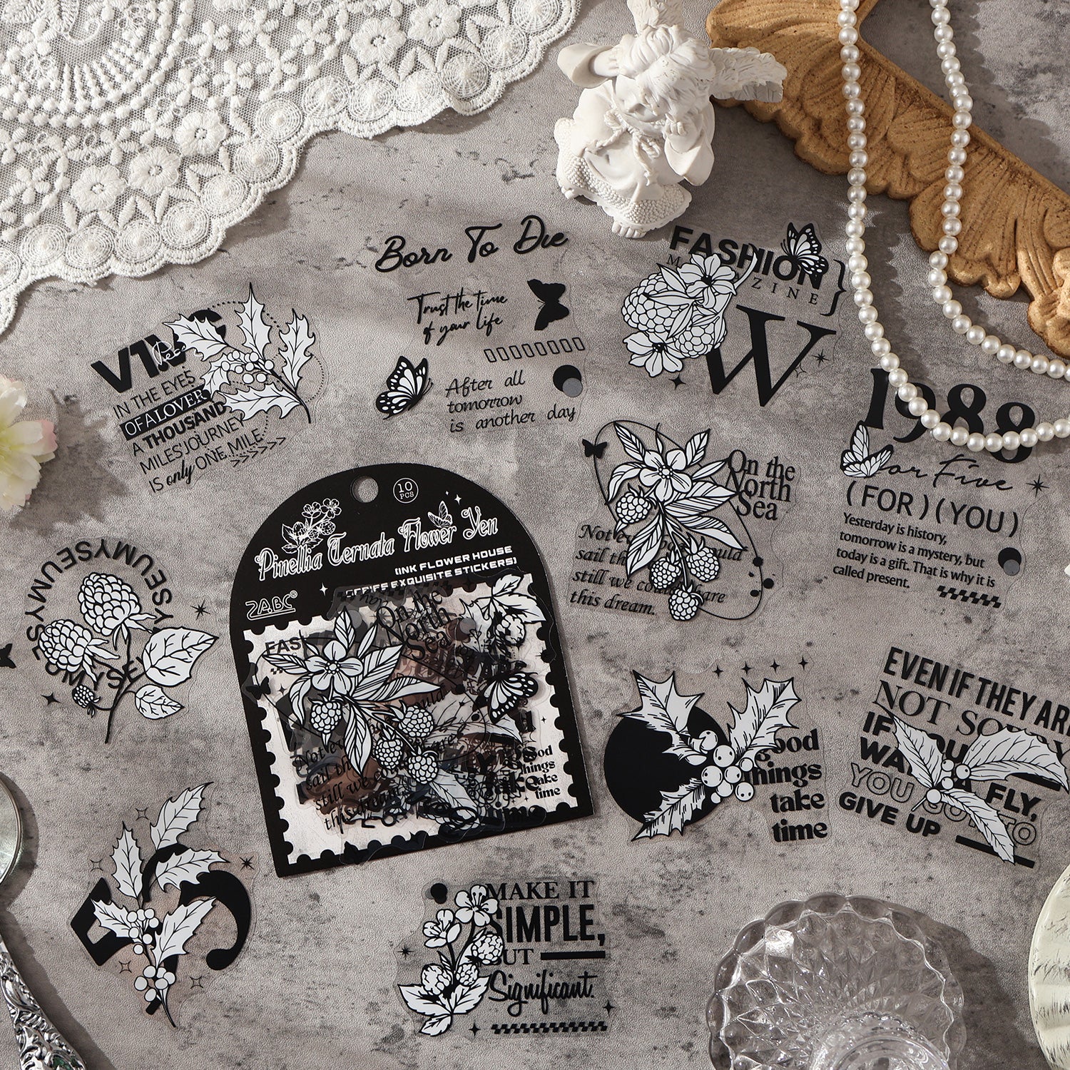 Ink Flower PET Sticker