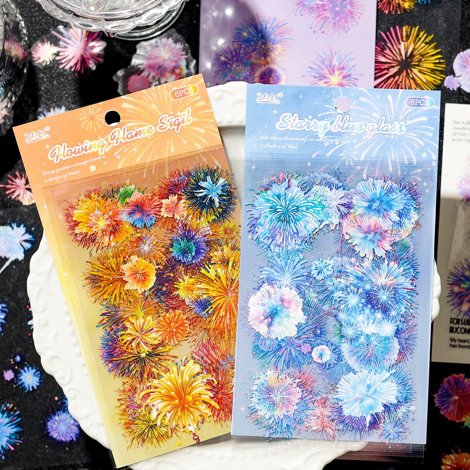 Fireworks and Flowing Light PET Sticker