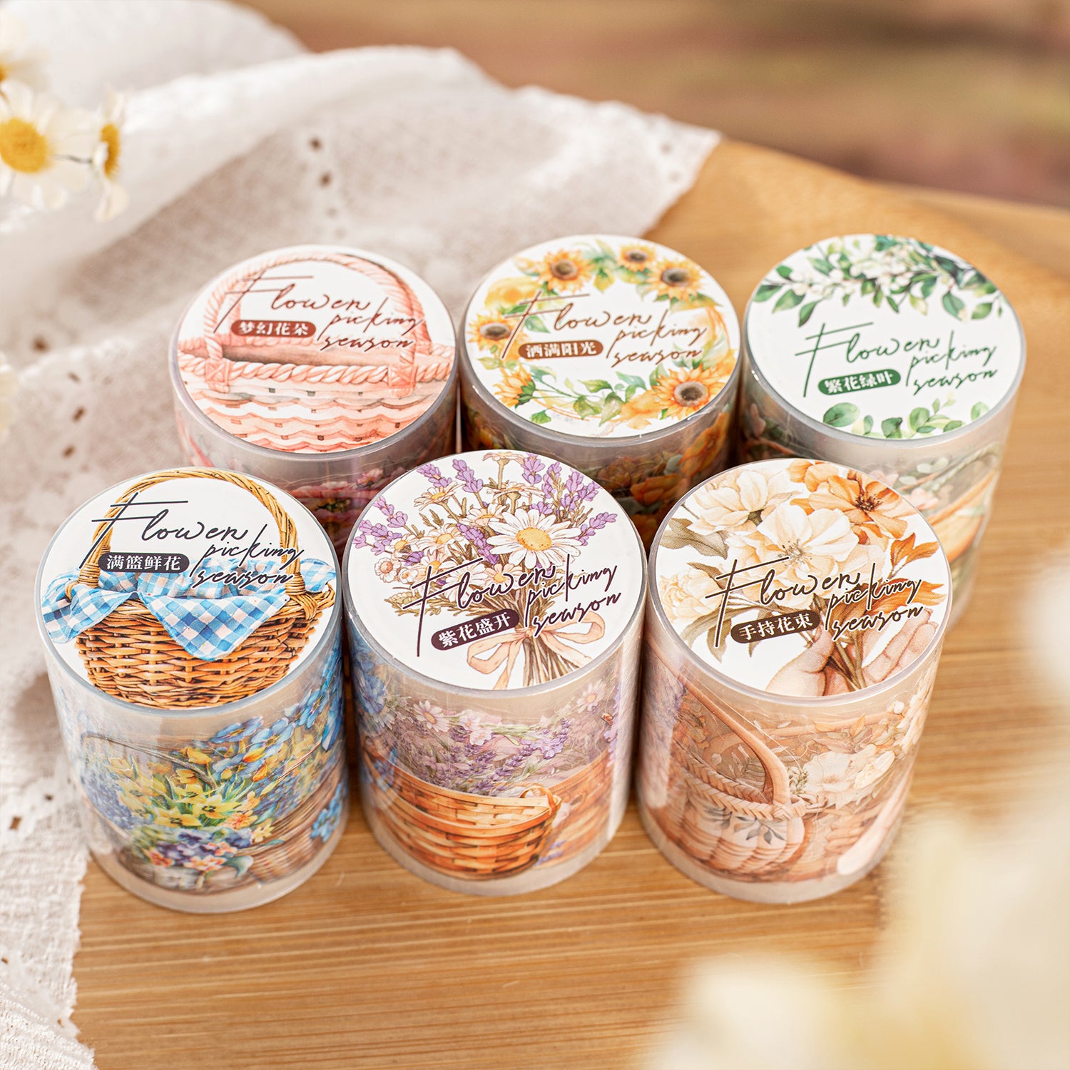 Flower Picking Season Pre-cut PET Tape