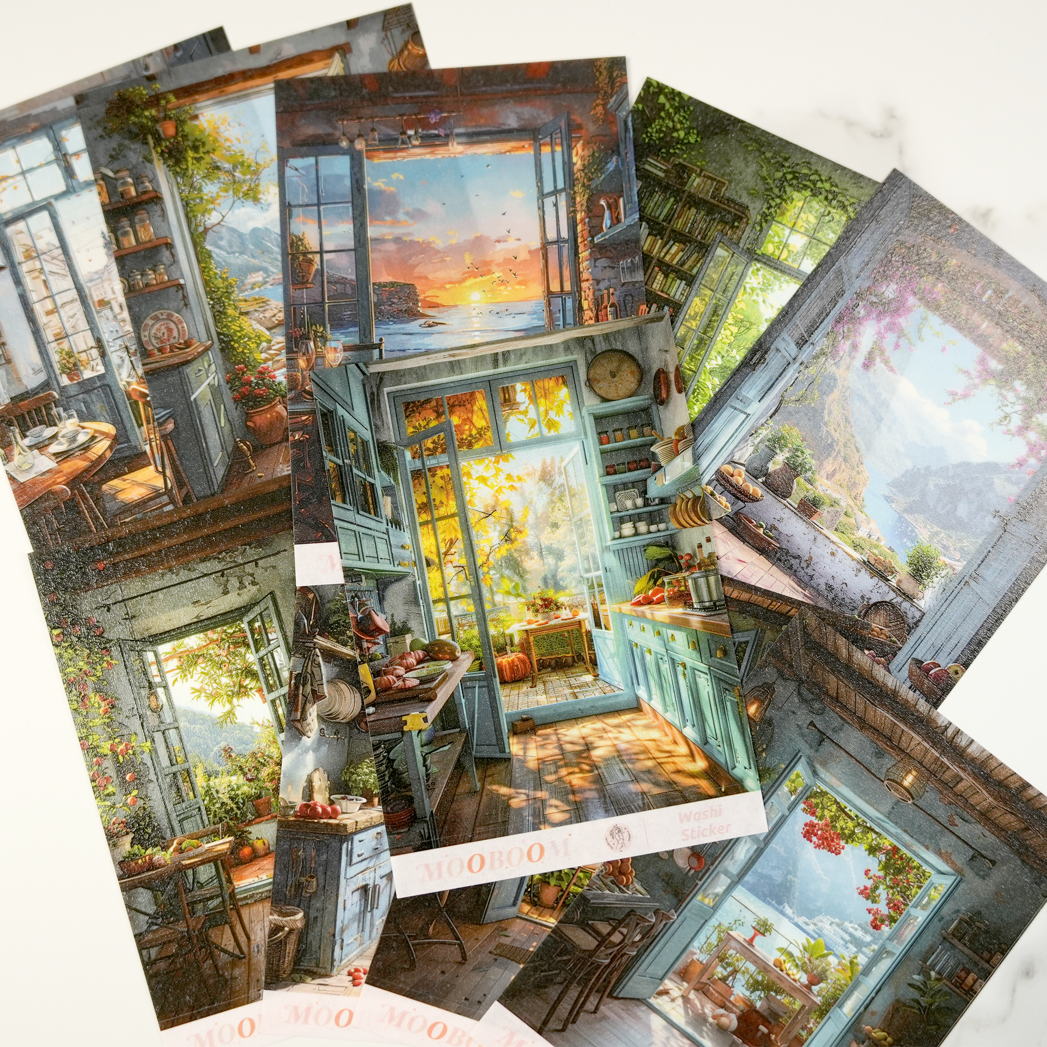 Scenery Outside Door Special ink Washi Sticker 10pcs | MOOBOOM Design