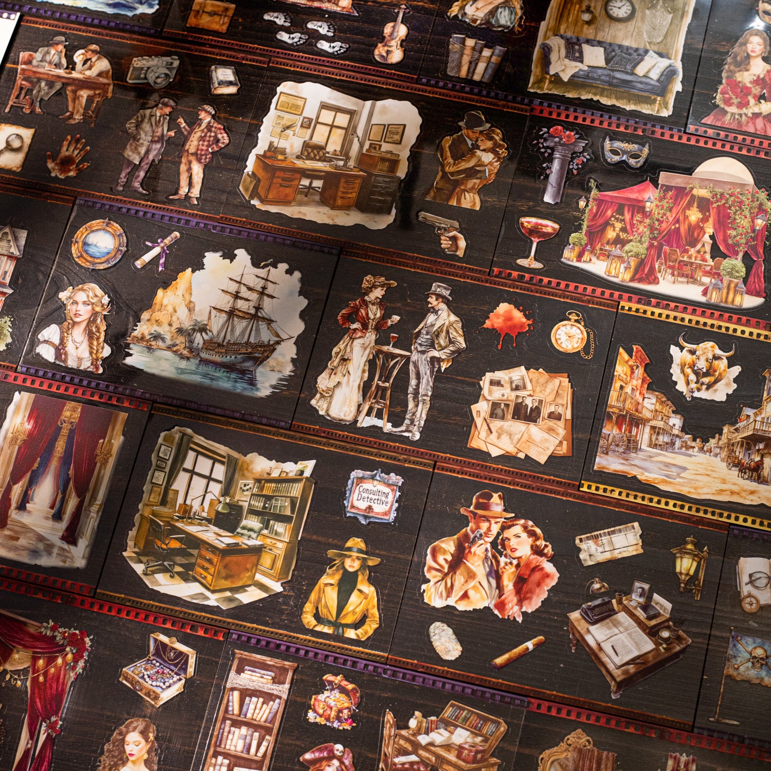 European Theatre PET Sticker Book for journaling and scrapbooking