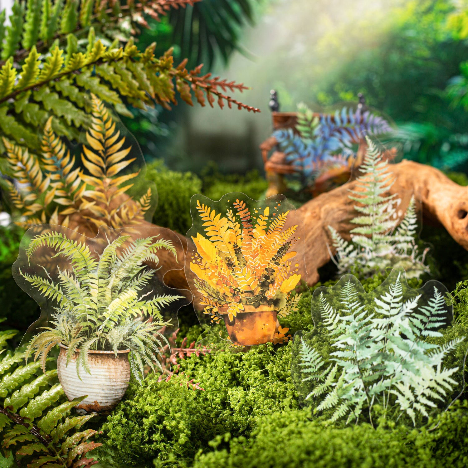 Green Fern Dance PET Sticker