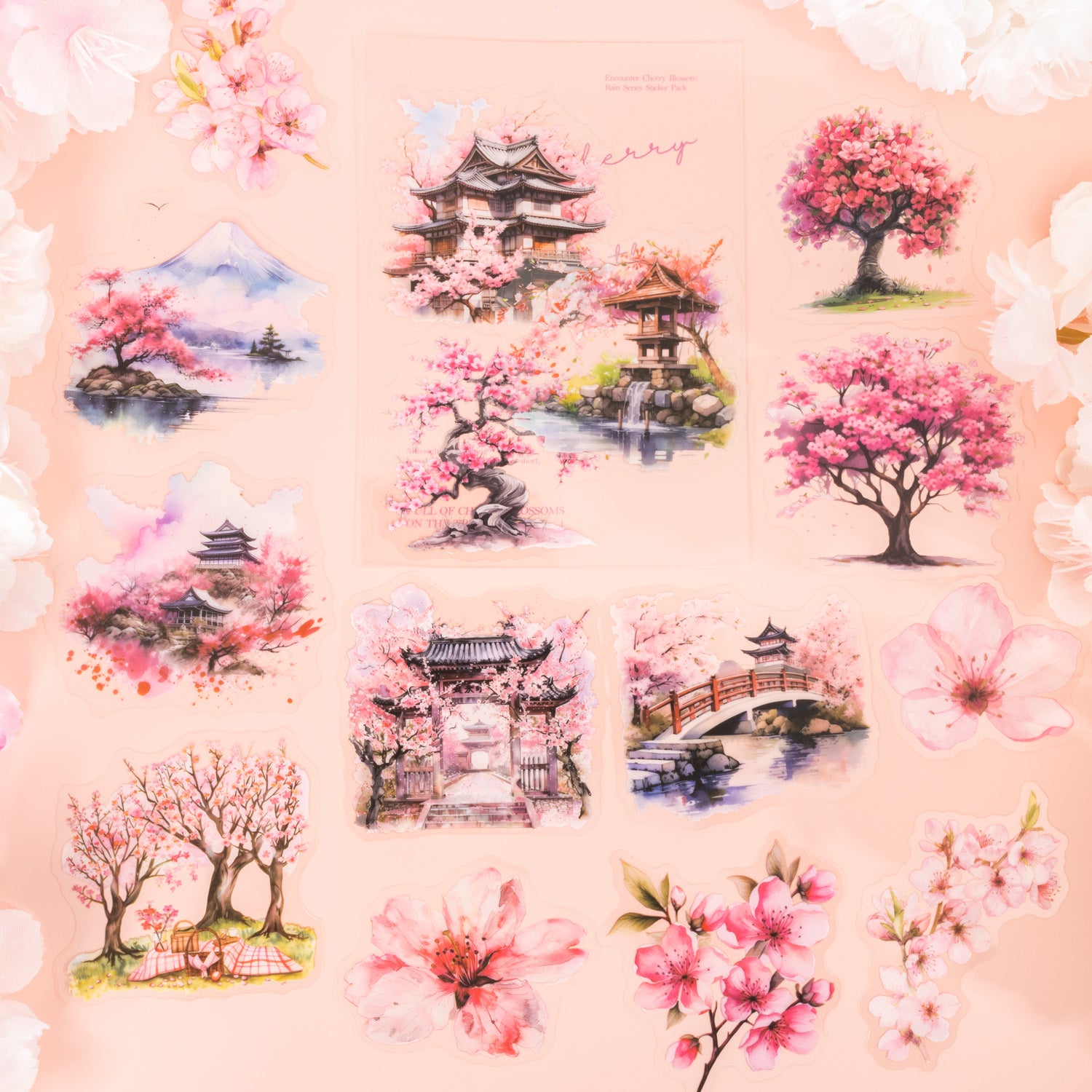 Encounter Cherry Blossom Rain PET Sticker