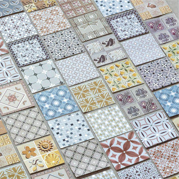 Silver Foil Floral Tile Sticker Book
