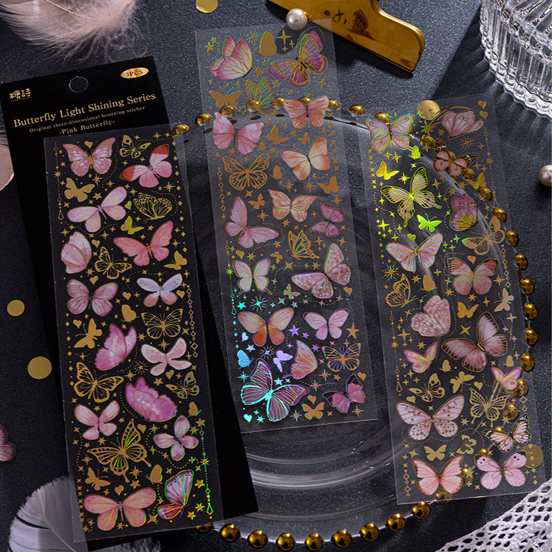 Glitter Butterfly Scrapbook Journal PET Tape Sticker