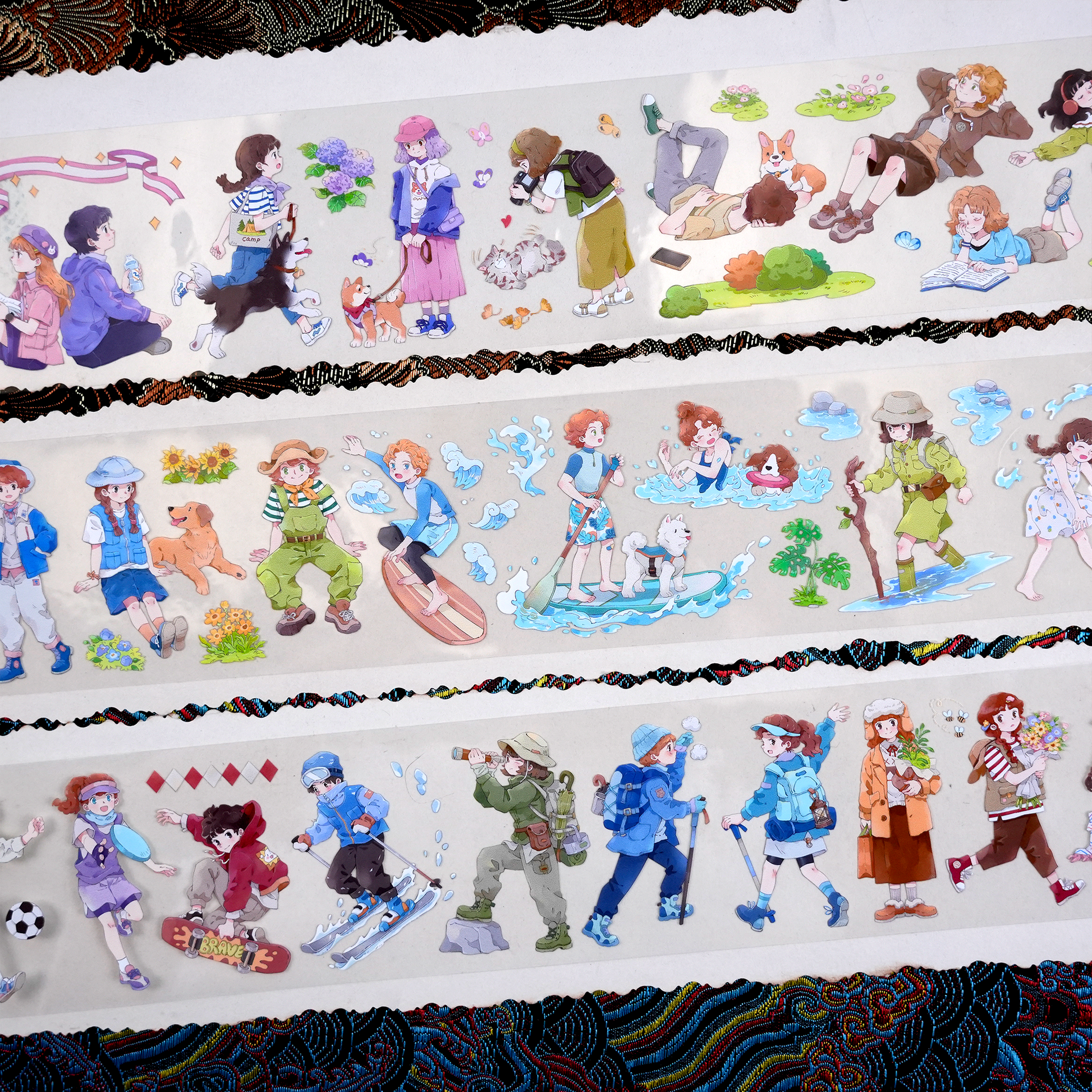 【Paper Domain】People in Outdoor Sports PET Tape (6cm*250cm) for journaling and scrapbooking