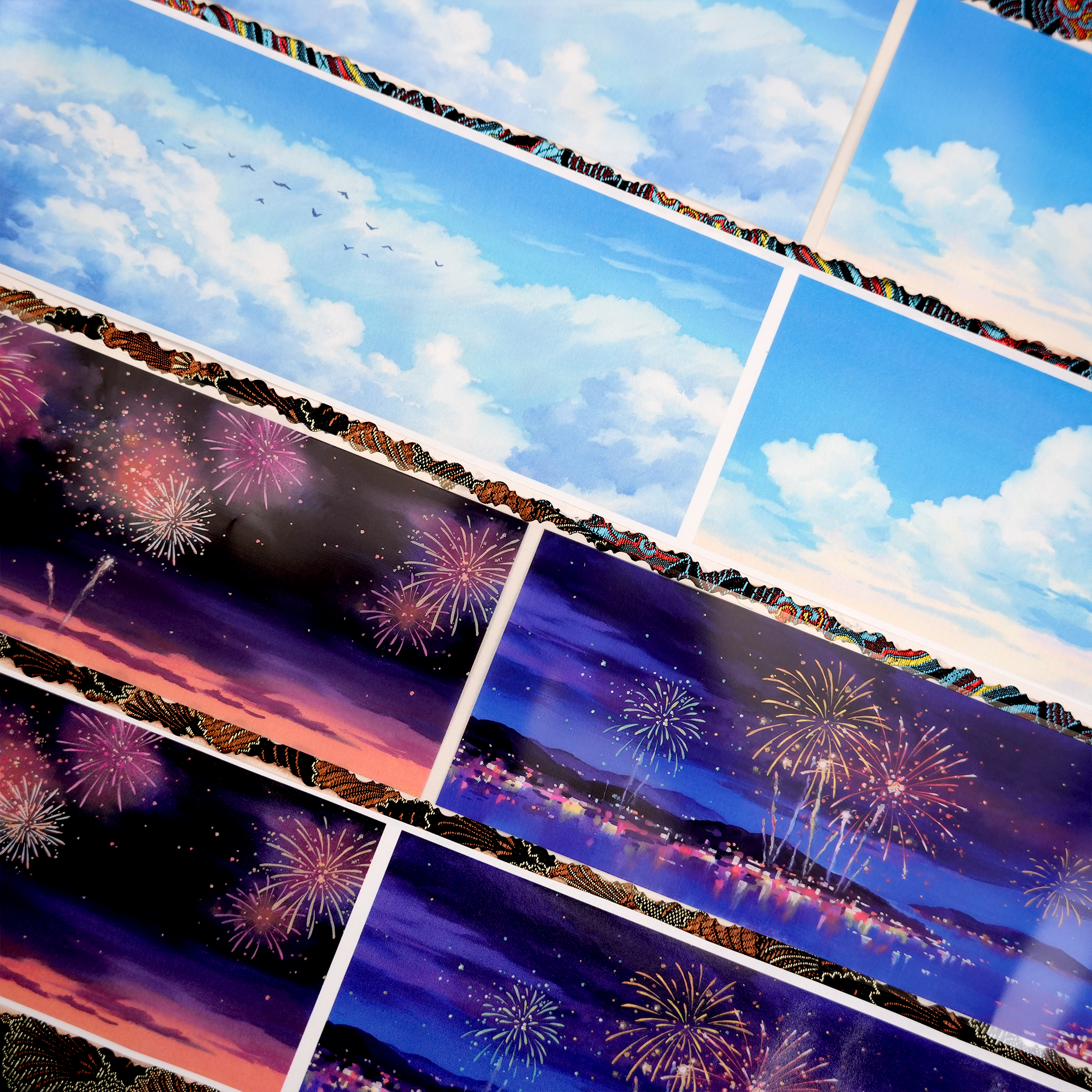 【MOOBOOM】Morning Clouds & Evening Glow Sky View PET Landscaping Tape