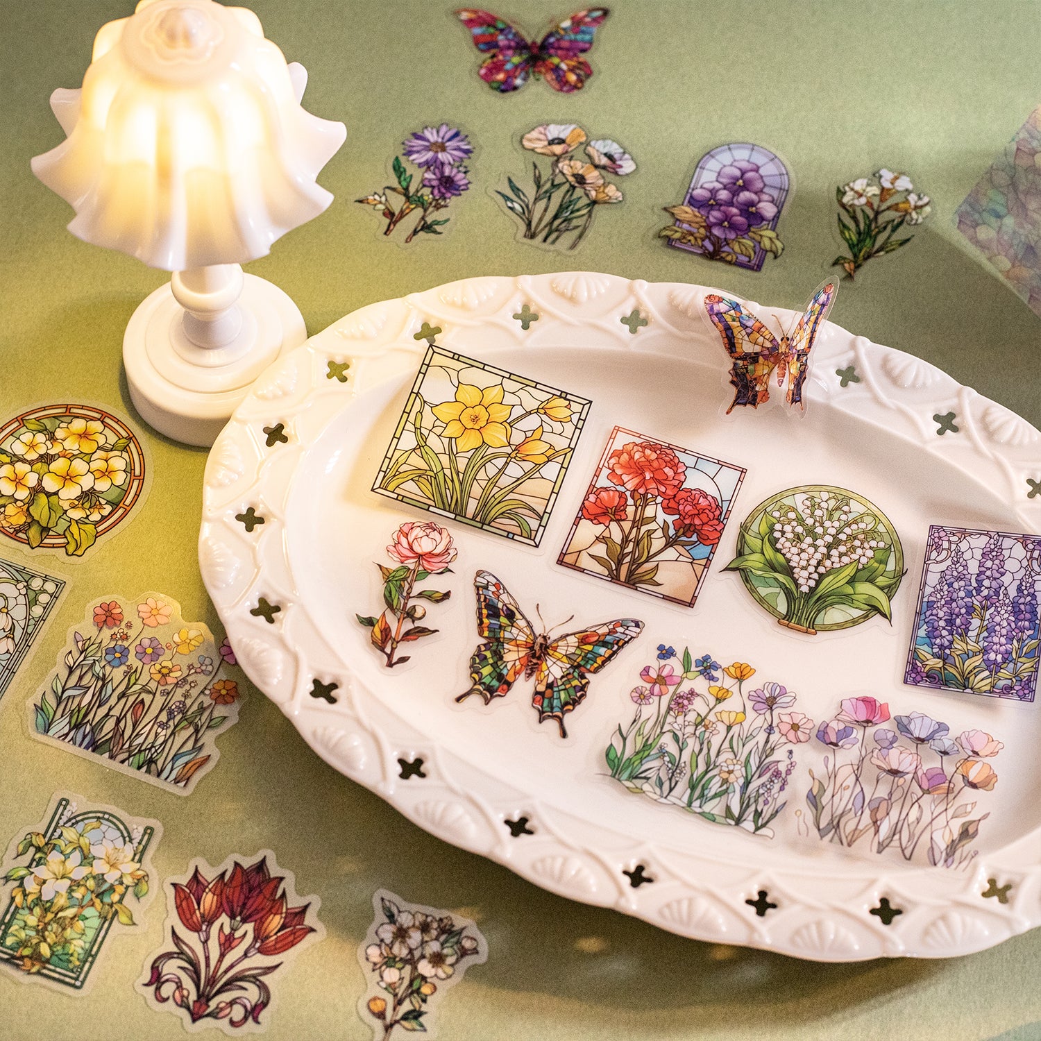 Light & Shadow Stained Glass Scrapbooking Paper