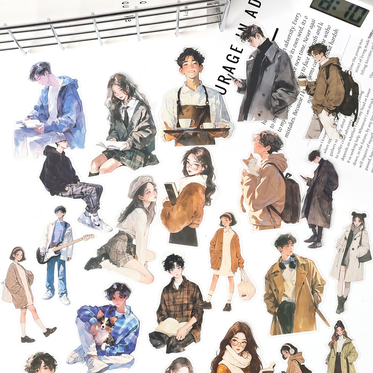 Fashion Character PET Stickers