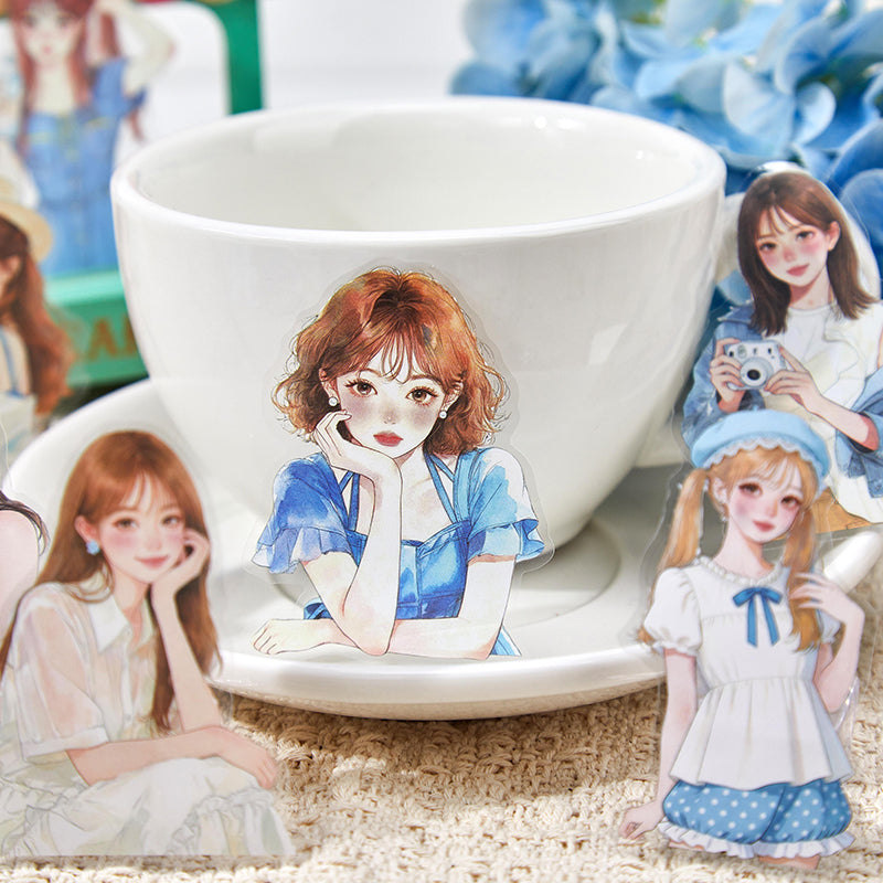Heartbeat Daily Girl Character Stickers For Scrapnbooking and Journaling