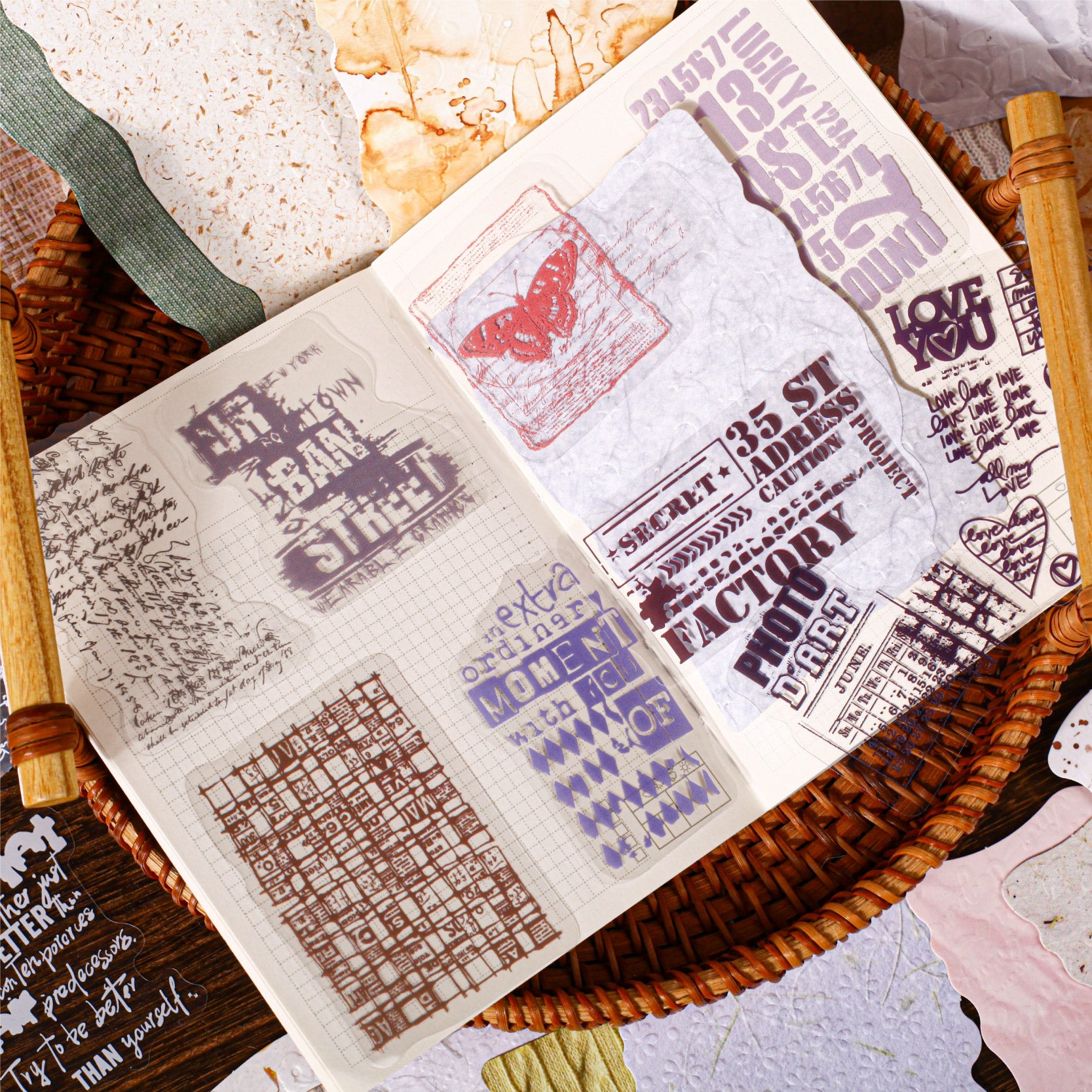 Manuscript Draft Scrapbooking Paper and Sticker