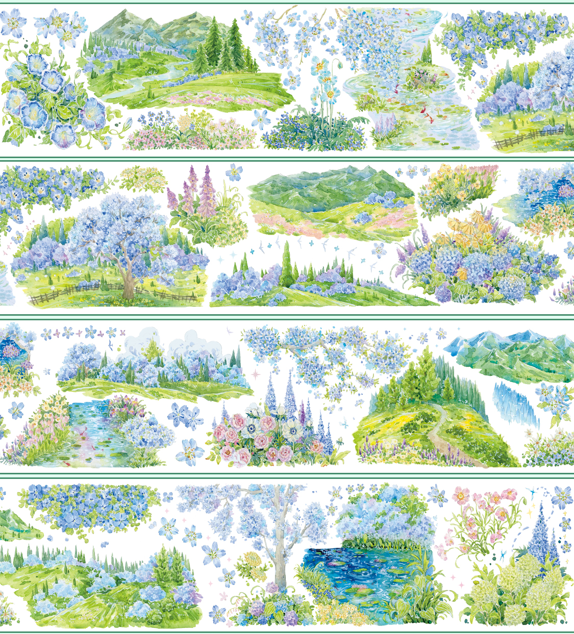 【XT】Romantic Scenery Landscape Tape for journaling and scrapbooking