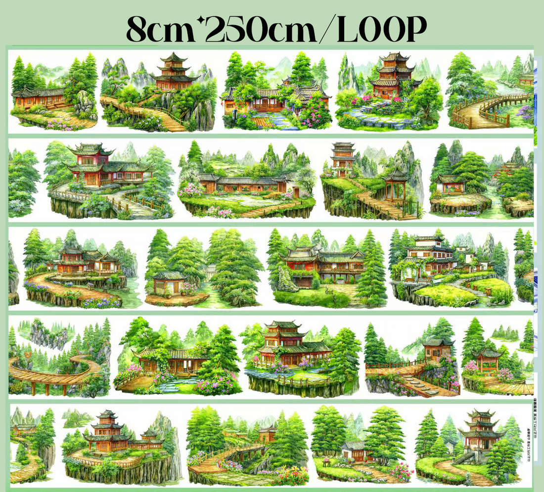 【SZCX】Mountain Retreat Landscape PET Tape