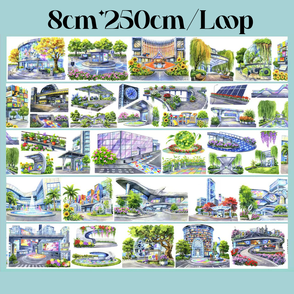 【SZCX】Modern City Landscape PET Tape