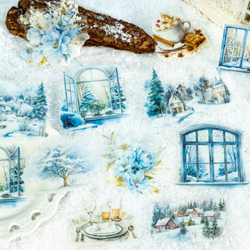 Large size winter Christmas scenery Stickers