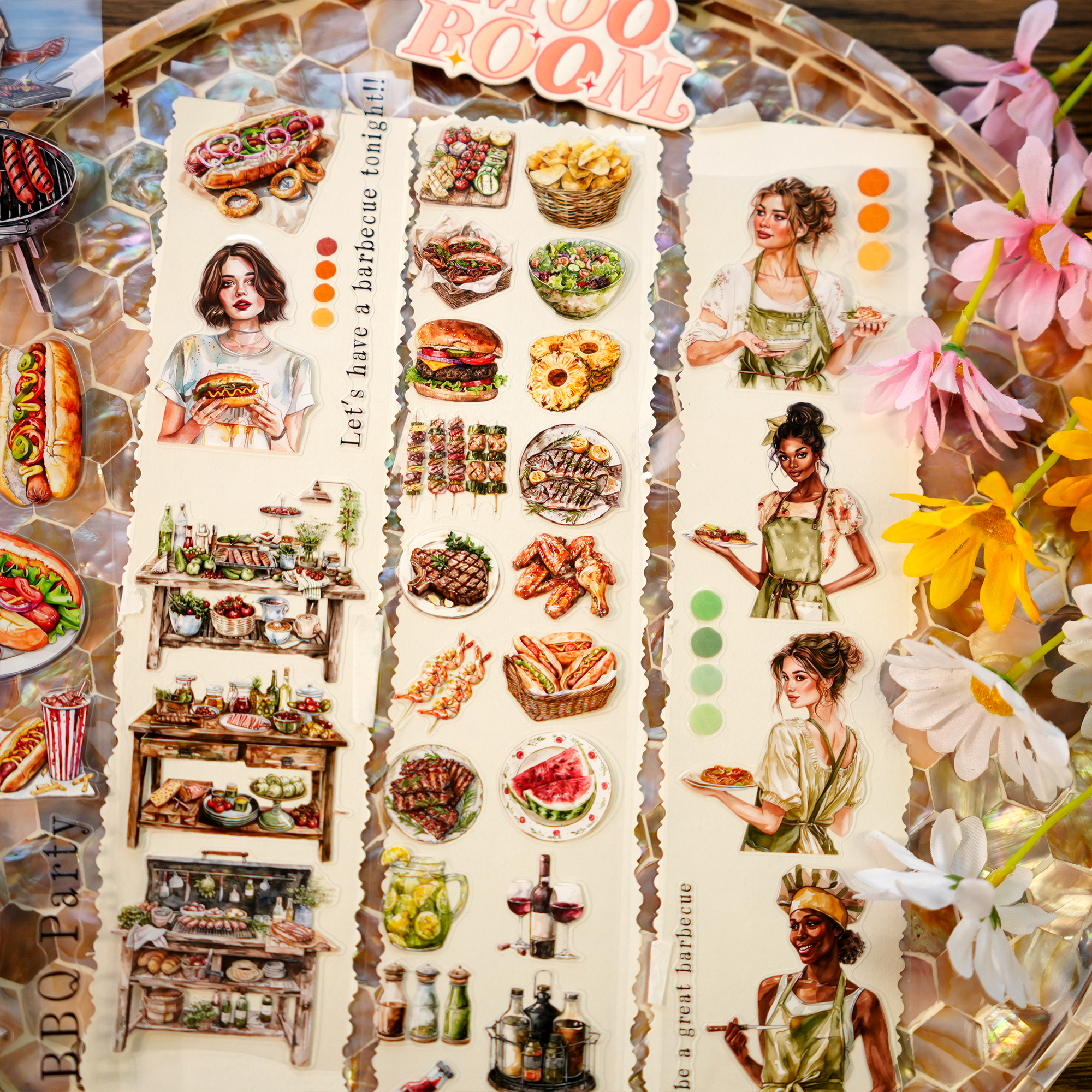 Barbecue Party Pre-cut PET Tape | No.40 | MOOBOOM Design