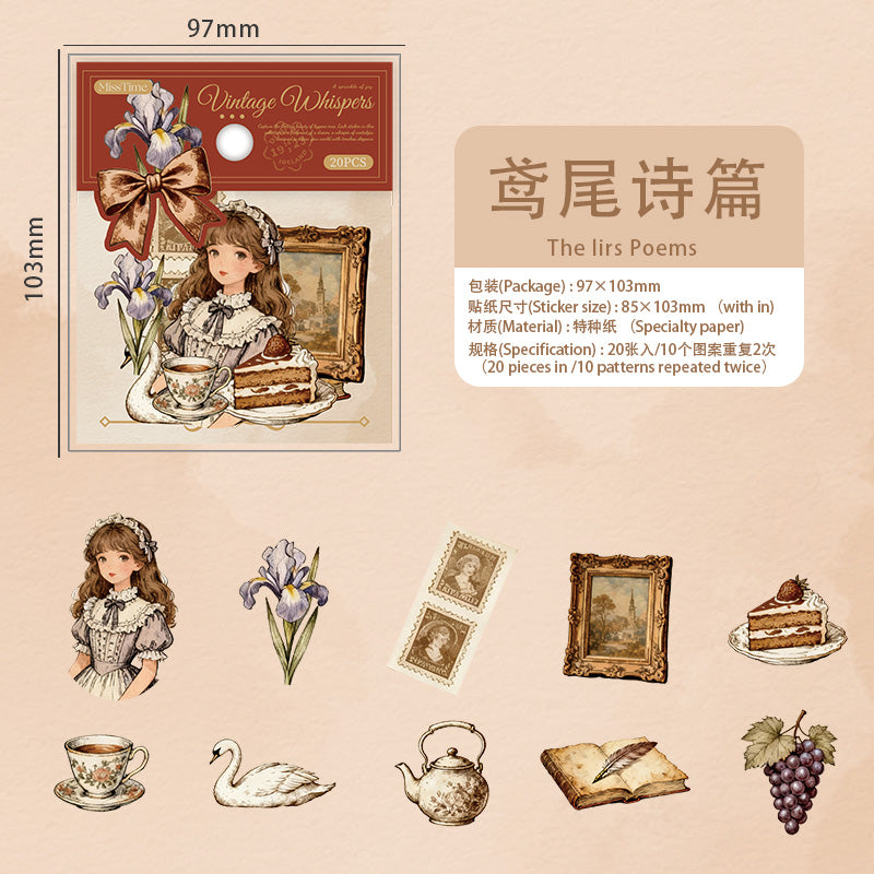 Vintage Girl Paper Sticker for journaling and scrapbooking