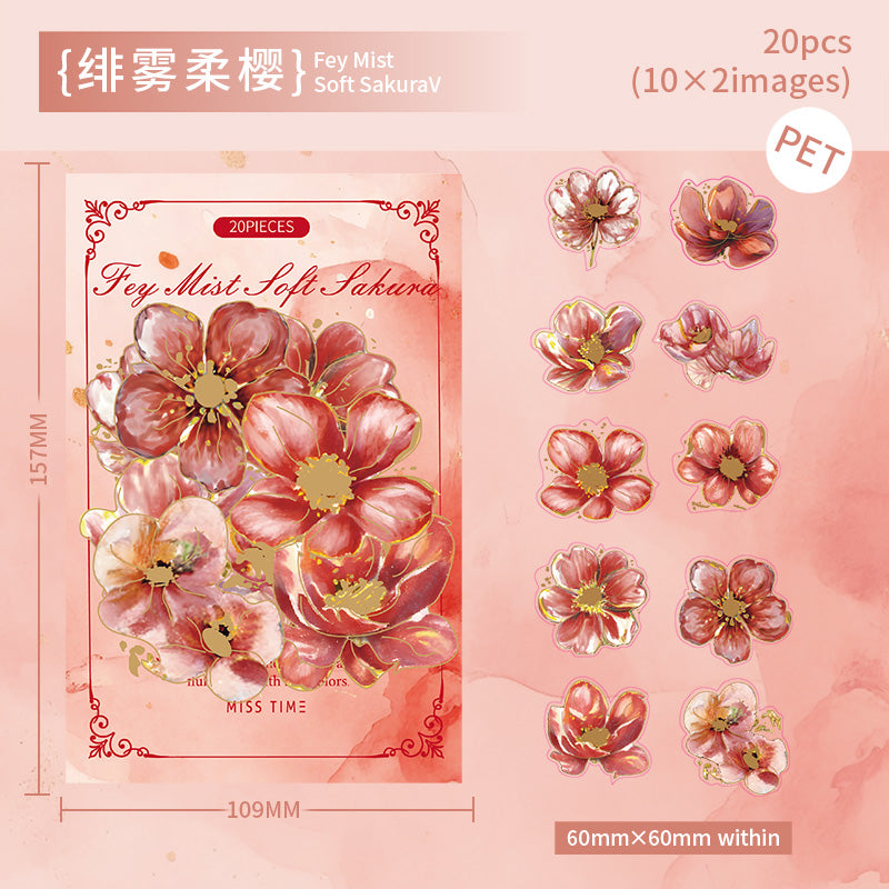 Floral Poetry Series PET Sticker for journaling and scrapbooking