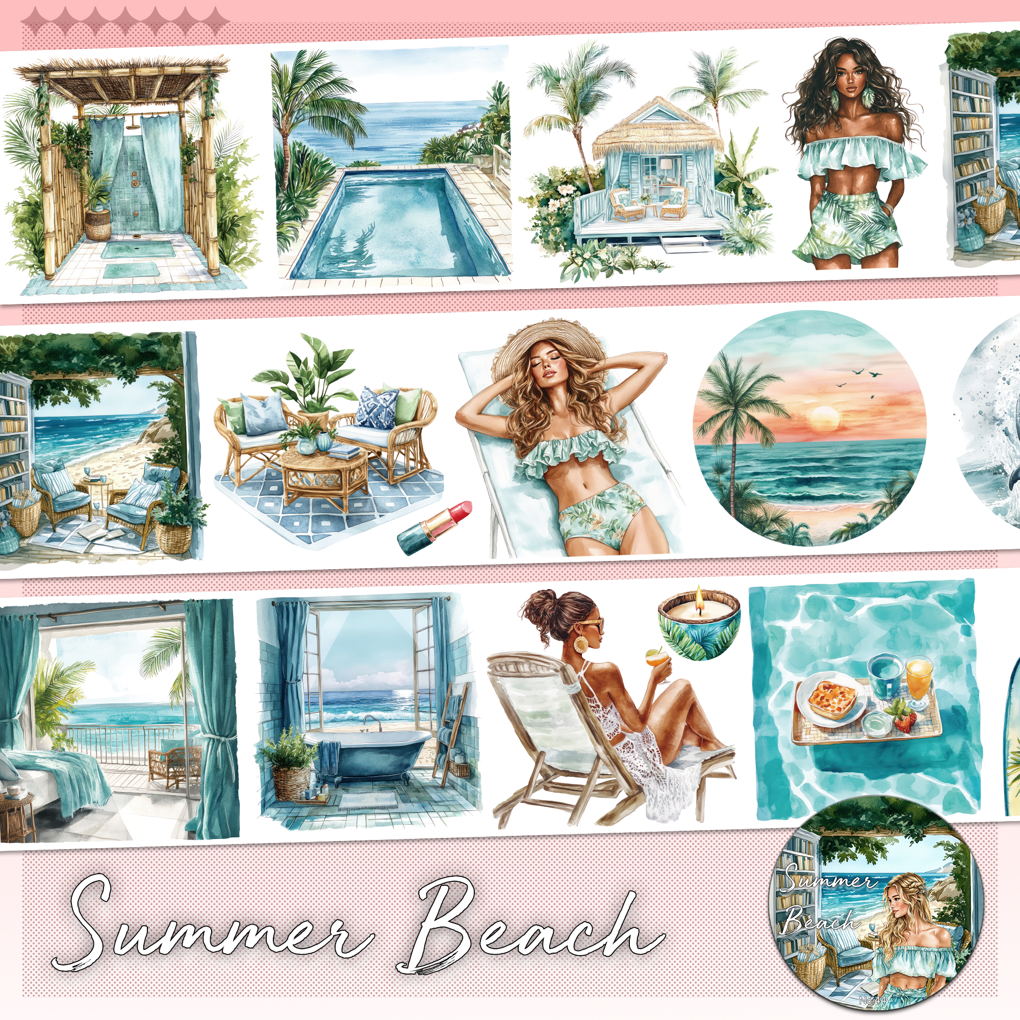 Summer Beach PET Tape | No.44 | MOOBOOM Design