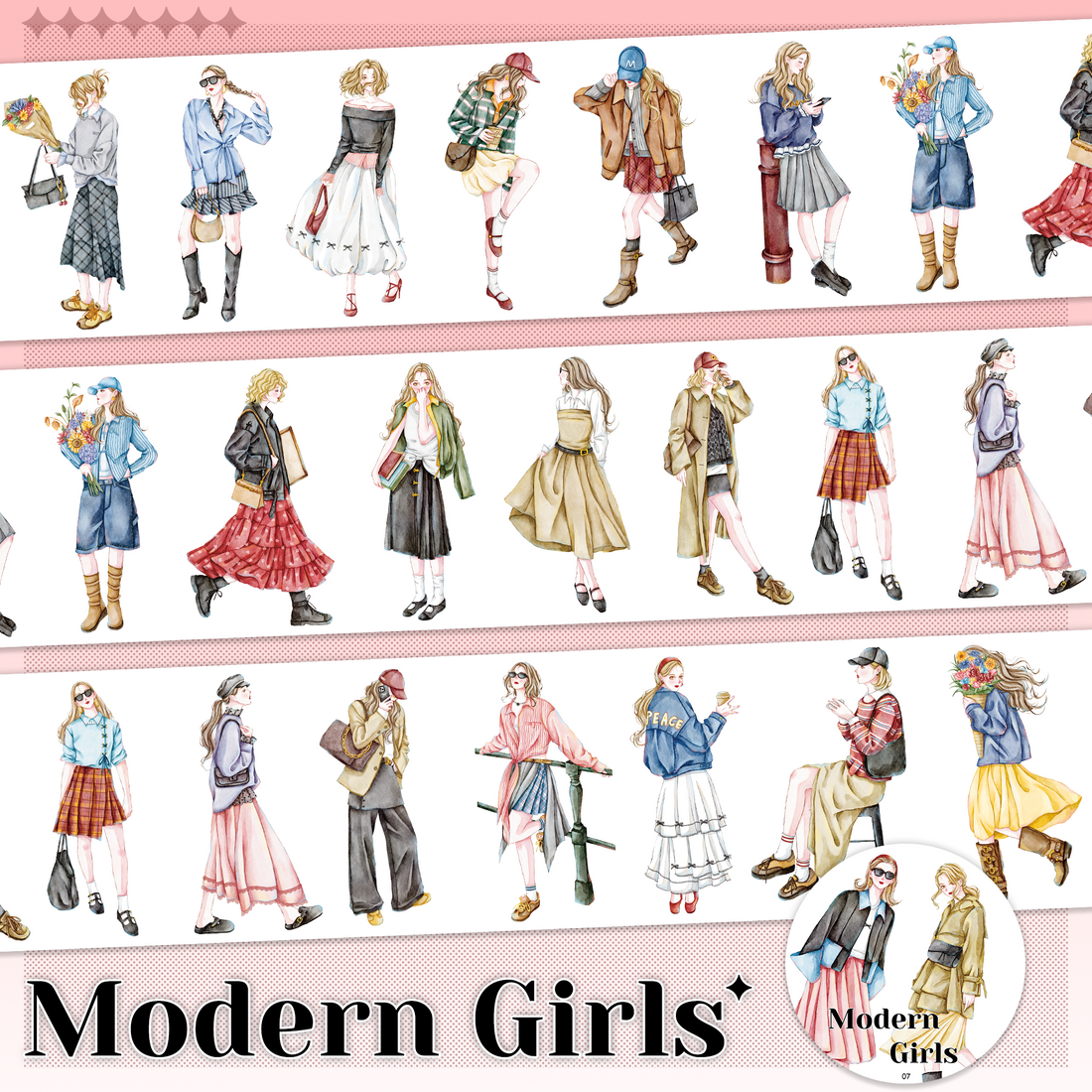 Modern Girls Pre-cut PET Tape