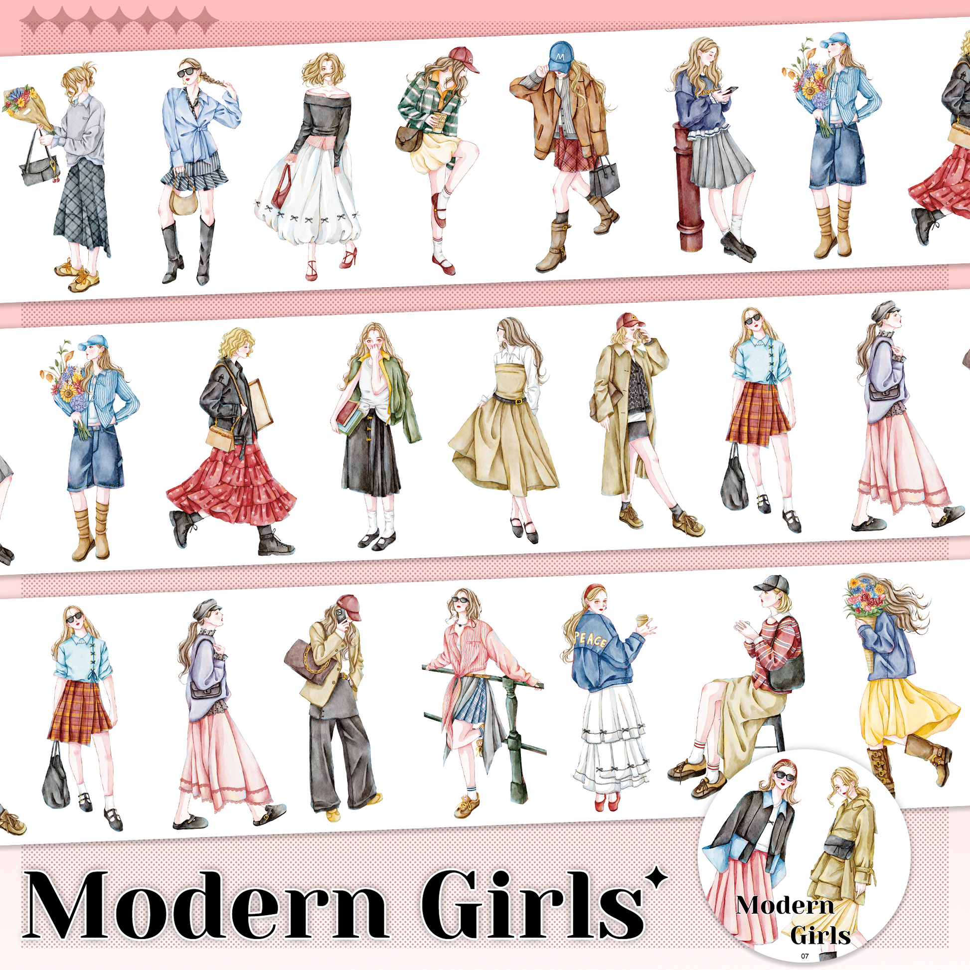 Modern Girls Pre-cut PET Tape