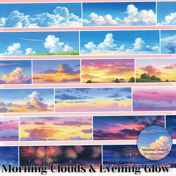 【MOOBOOM】Morning Clouds & Evening Glow Sky View PET Landscaping Tape