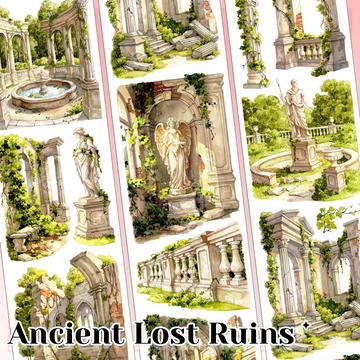 【MOOBOOM】Ancient Lost Ruins Pre-cut Landscape PET Tape
