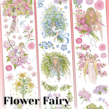 【MOOBOOM】 Flower Fairy Girl and Flower Pre-cut PET Tape