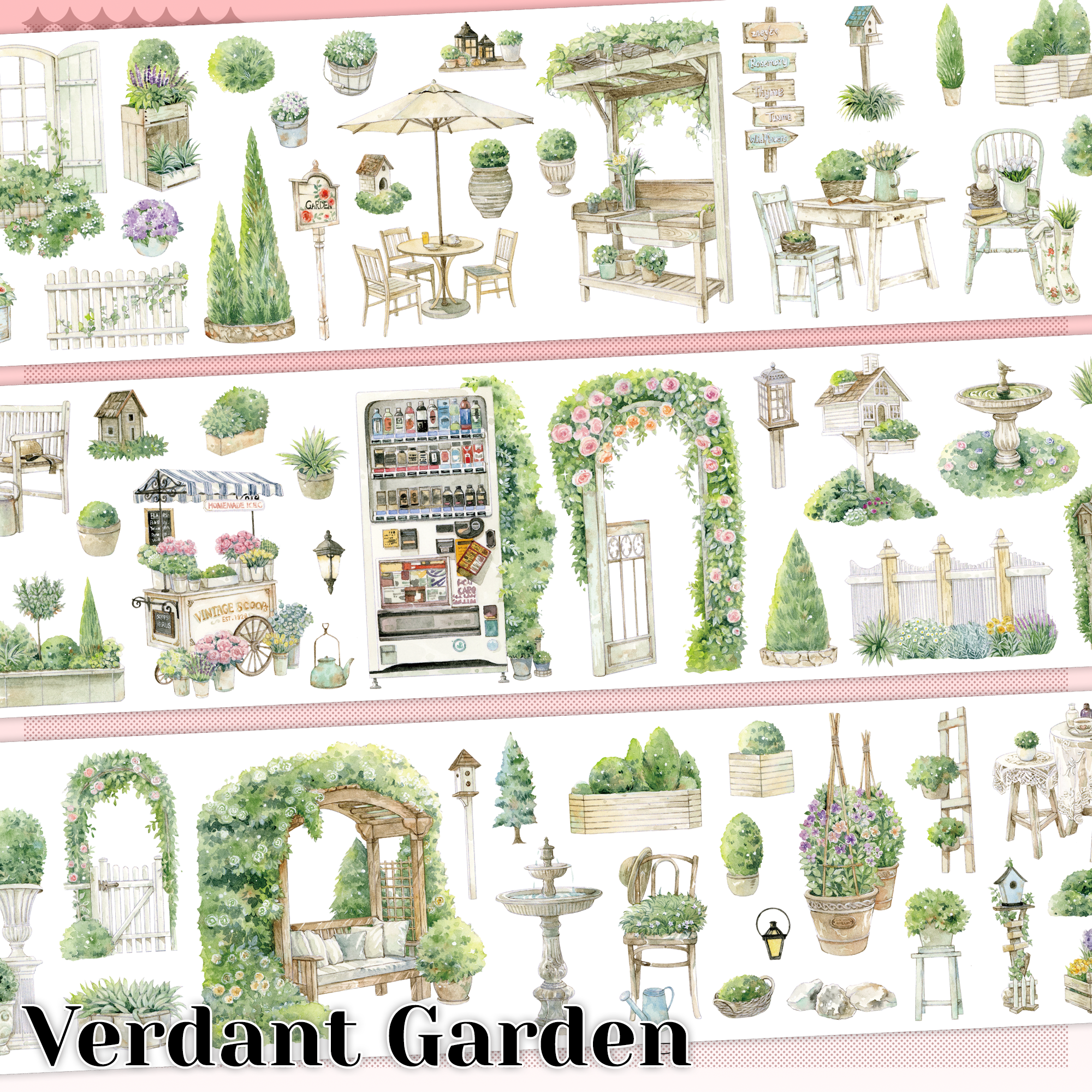 【MOOBOOM】Verdant Garden Pre-cut Landscape PET Tape