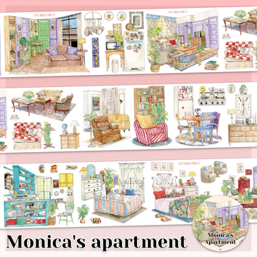 【MOOBOOM】Monica's Apartment Indoor View Pre-cut Crystal Foil PET Tape