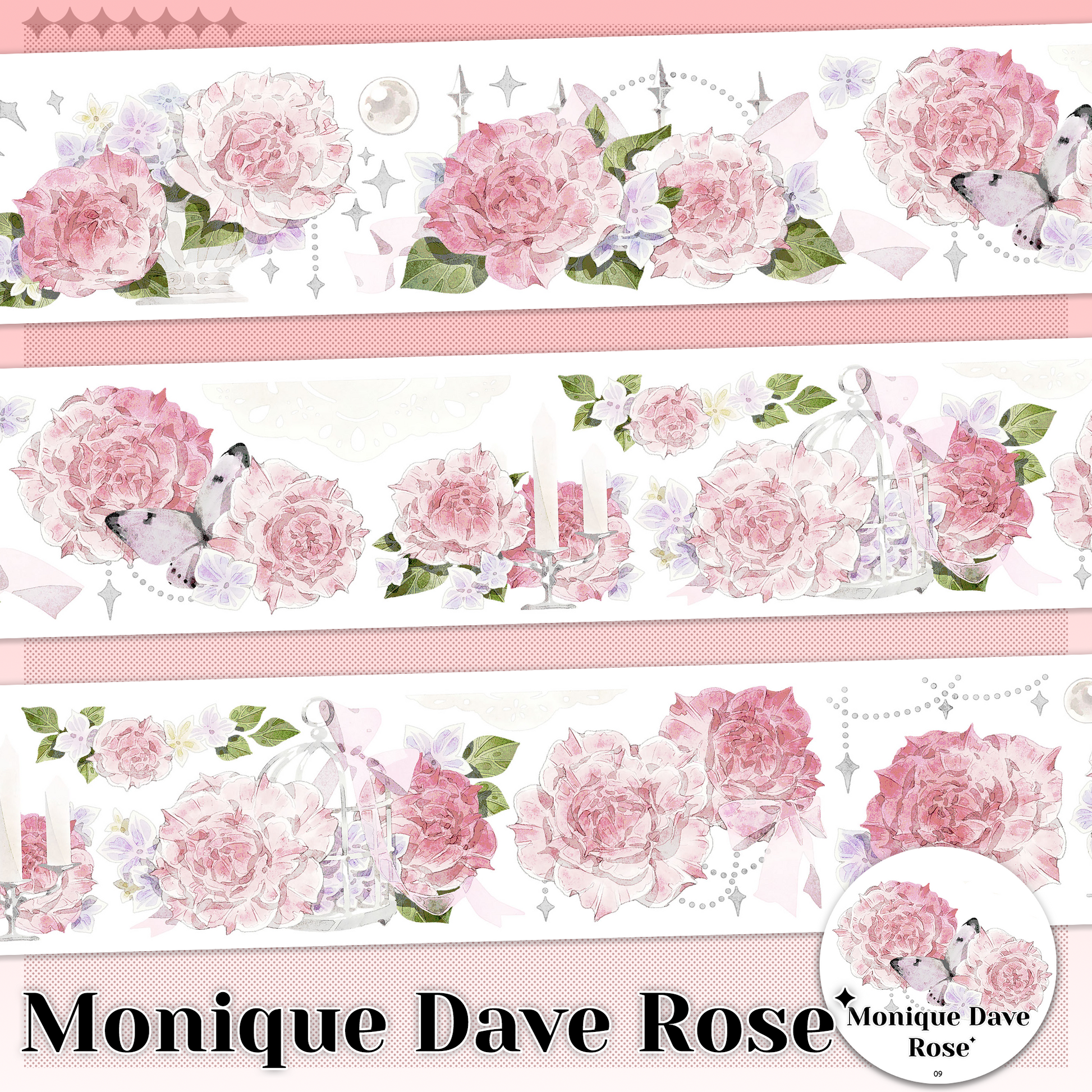 Monique Dave Rose Pre-cut PET Tape