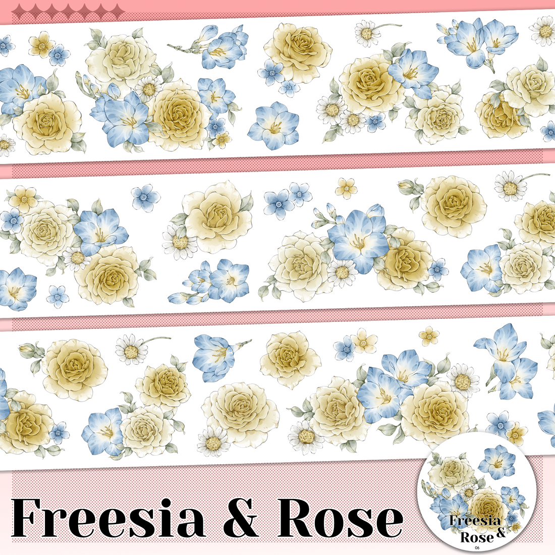 Freesia & Rose Pre-cut PET Tape