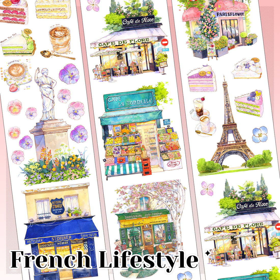 【MOOBOOM】 French Lifestyle Pre-cut Landscape PET Tape