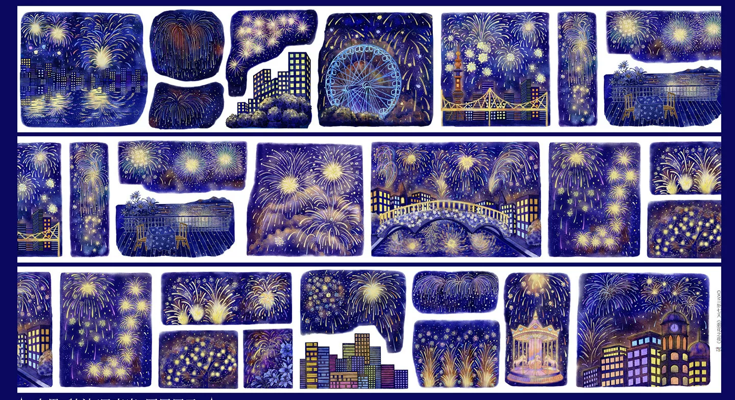 Fireworks Night Landscape Tape
