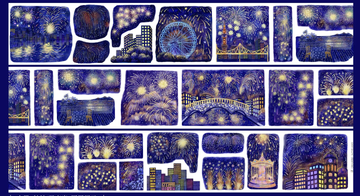Fireworks Night Landscape Tape