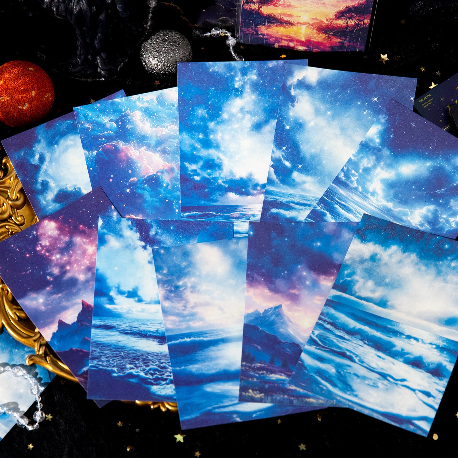 Mysterious Starry Sky Scrapbooking Paper