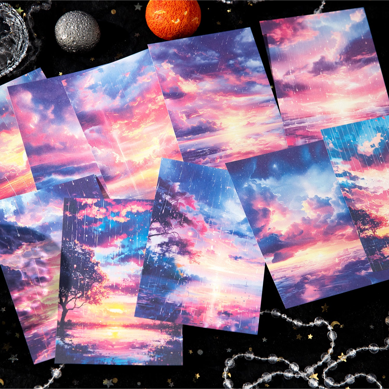 Mysterious Starry Sky Scrapbooking Paper