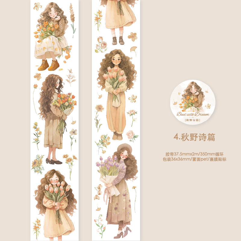 Girl Holding Flowers PET Tape