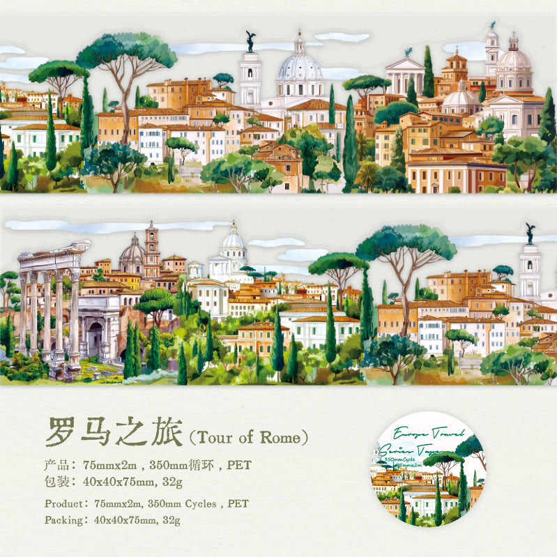 Travel around Europe PET Tape