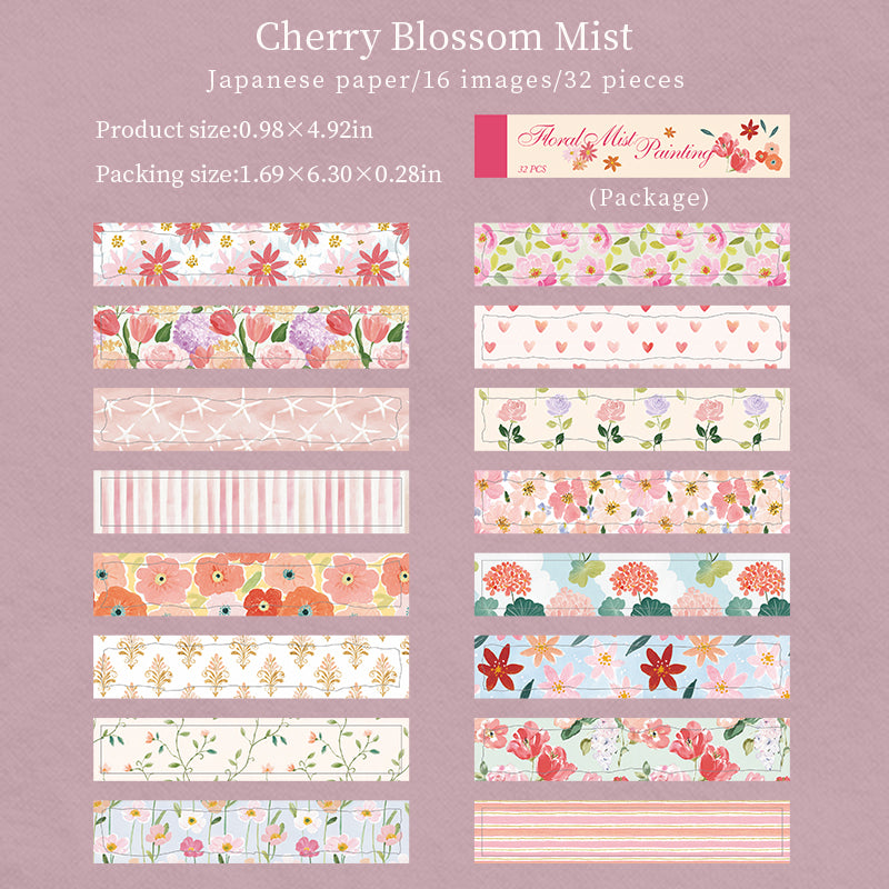 Floral Mist Painting Washi Sticker Book