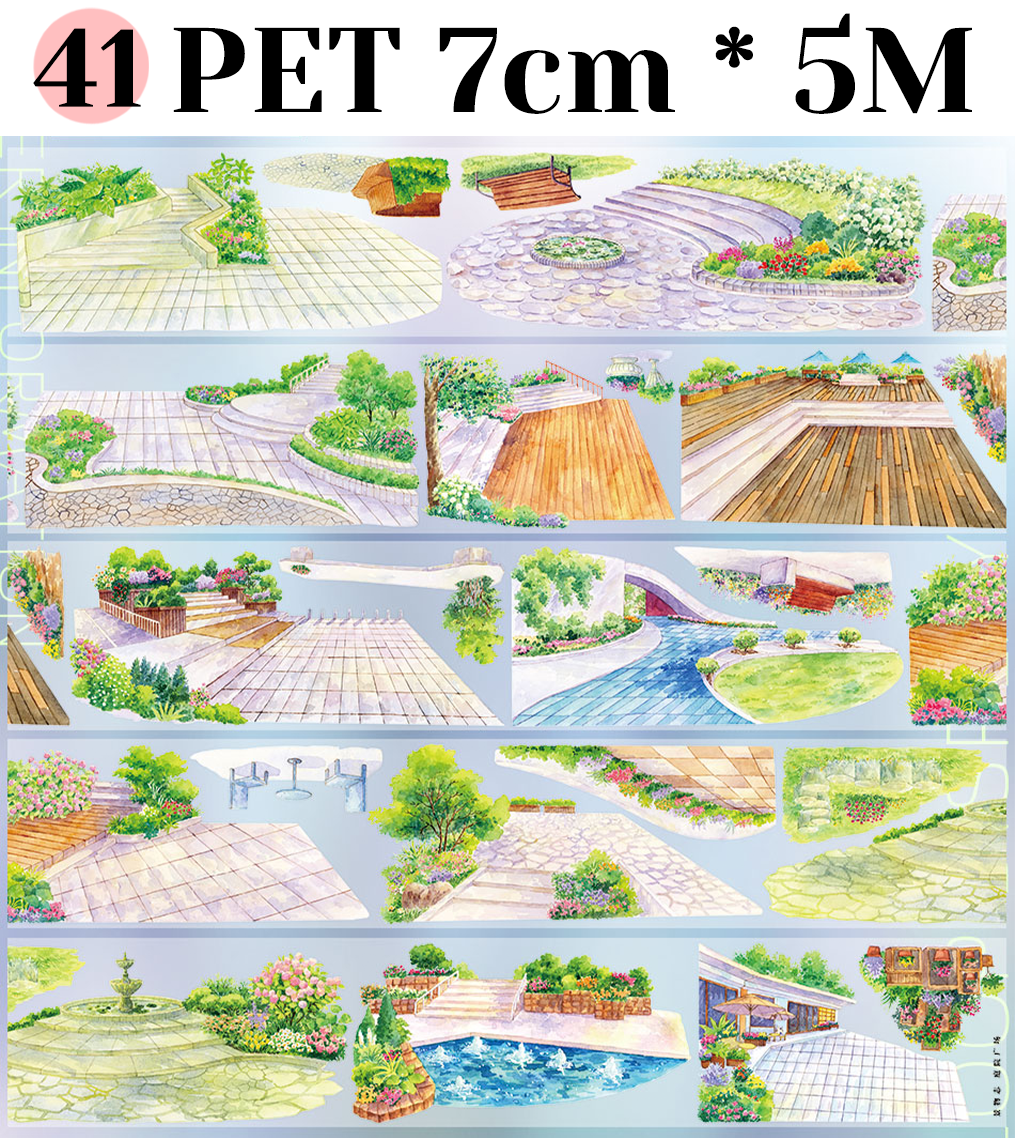 【ZERO】Roads/Walls/Floor/Steps Landscaping Tape (67 Styles) (Whole Roll Tape)