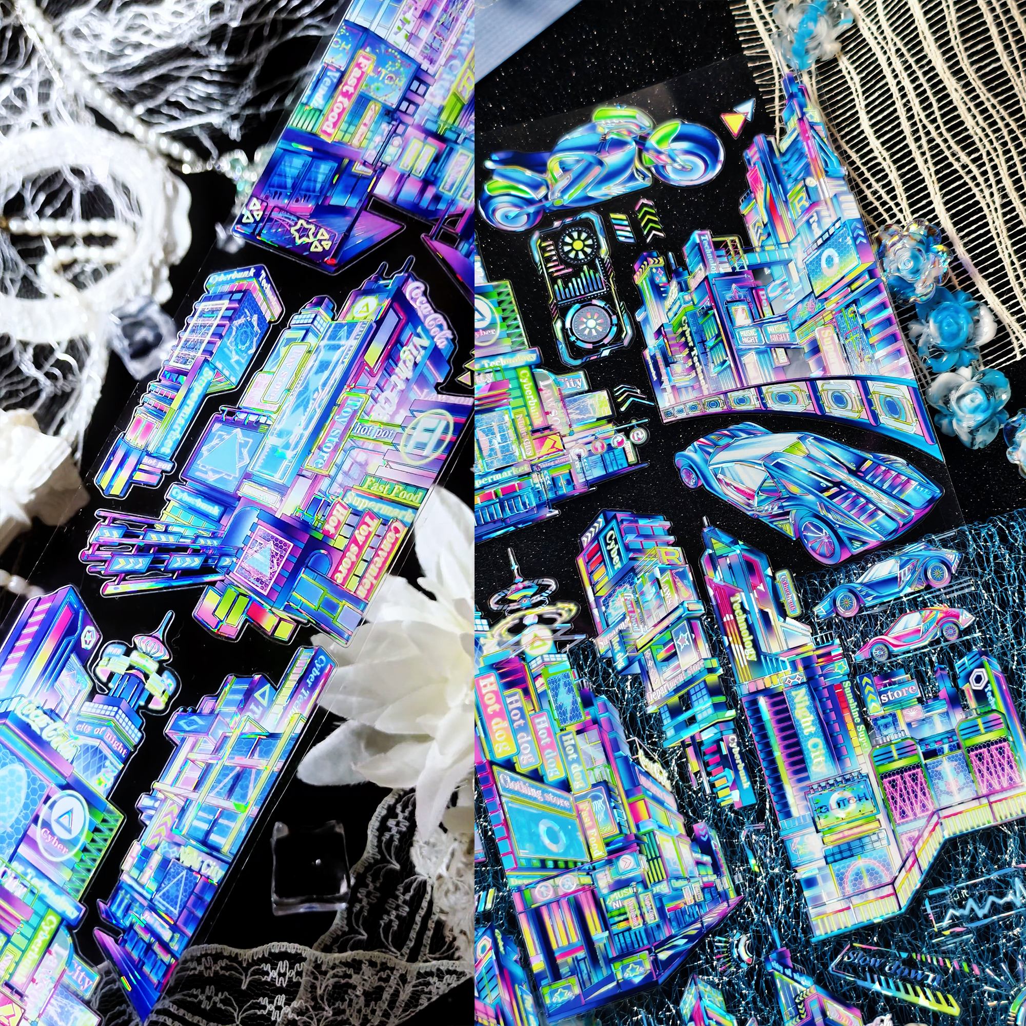 【BOBOYU】Brilliant Night City Landscaping Tape